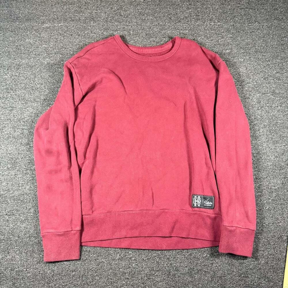 Hollister Crewneck Sweatshirt Size M Red California Logo Patch